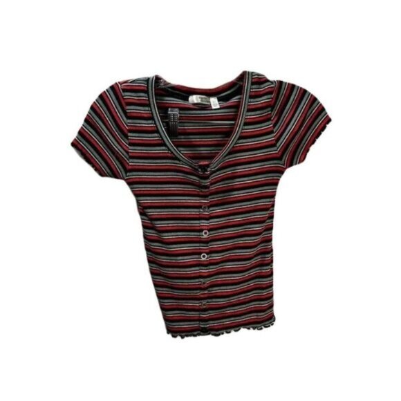 Razzle Dazzle‎ Striped Lettuce-Edge Tee S/P - Picture 1 of 4